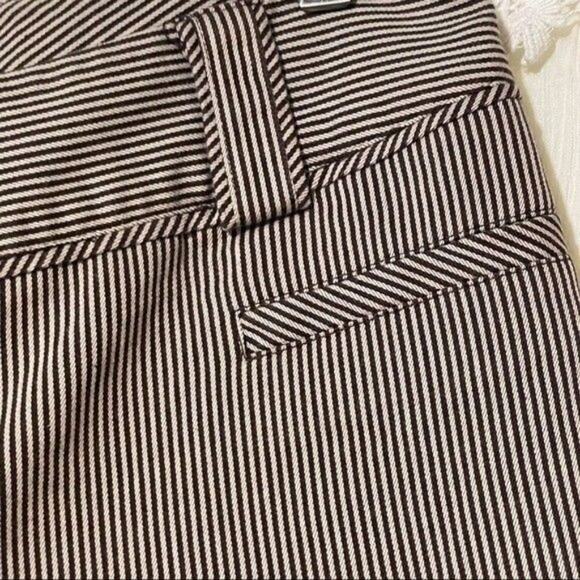 Julie Mitchell Urban Collection Brown White Striped Pants Size 10 Career Casual - Picture 3 of 8